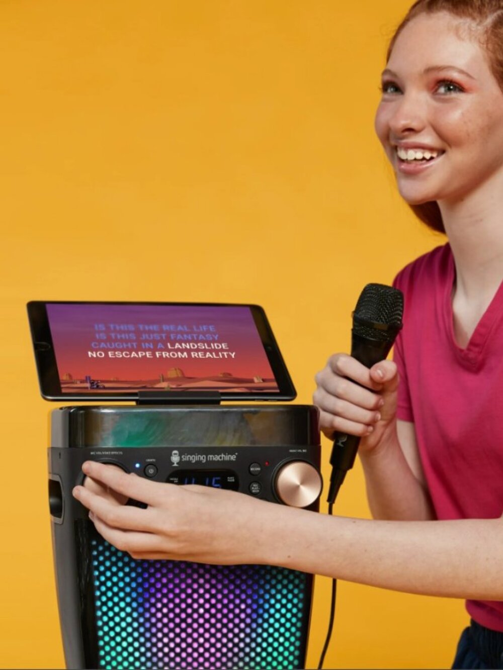 New Karaoke Singing Machine Portable Bluetooth Speaker Microphone Light Show Par - Picture 16 of 16